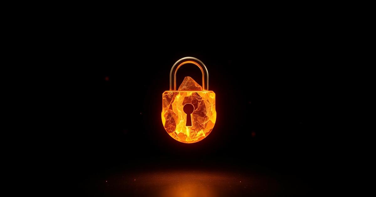 Glowing amber padlock illustration representing website privacy
